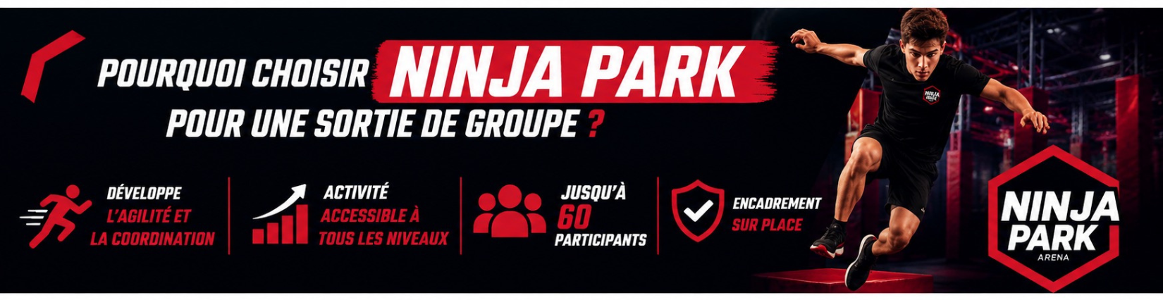 Pour choisir Ninja Park pour une sortie avec un groupe d'enfants ? De nombreux atouts pour les centres de loisirs !