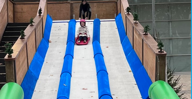 La piste de luge du marché de Noël d'Orléans