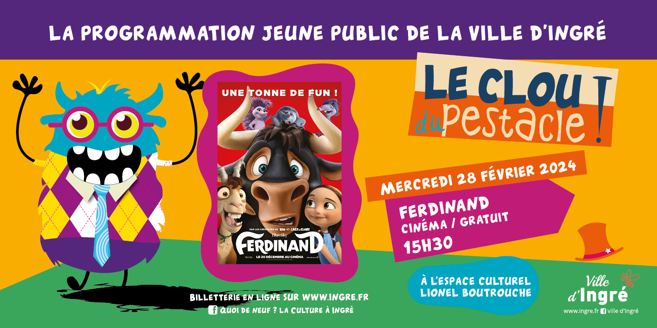 Ferdinand, cinéma en famille Espace Culturel Lionel Boutrouche, Ingré