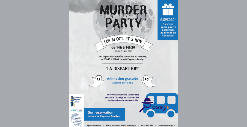 Murder Party sur le réseau Amelys à Montargis