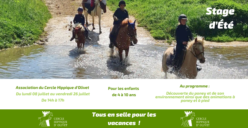 Stage d'équitation / poney pour enfants avec le Cercle Hippique d'Olivet