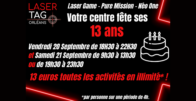 Laser Tag Orléans fête ses 13 ans !