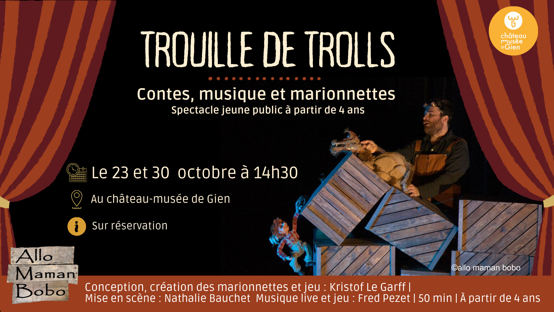 "Trouille de Trolls", spectacle de marionnettes au château-musée de Gien