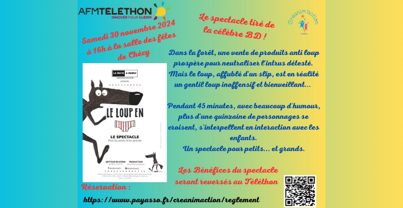 Spectacle "Le loup en slip" pour les famille à la salle des fêtes de Chécy Spectacle "Le loup en slip" pour les familles à la salle des fêtes de Chécy