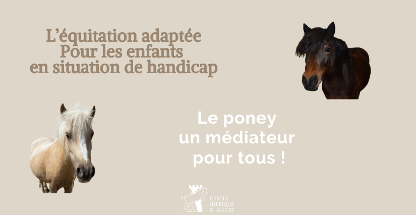 Cours d'équitation adaptée pour enfants en situation de handicap au Cercle Hippique d'Olivet 