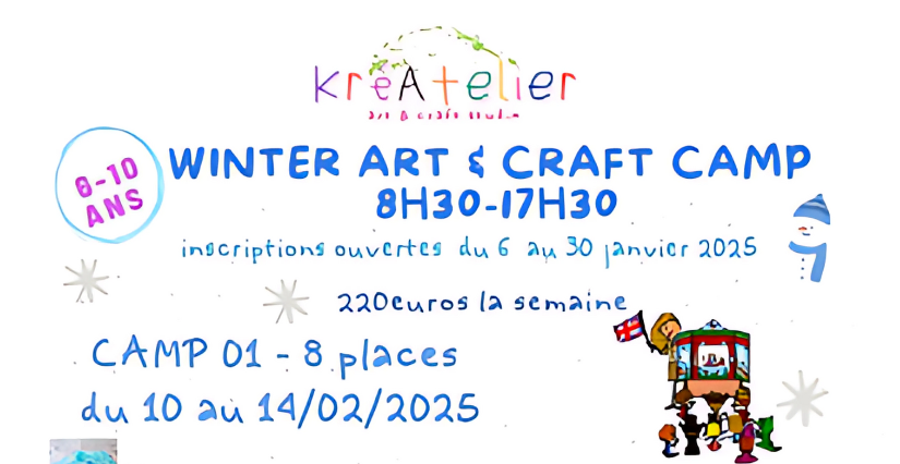 Winter Art & Craft Camp : stage vacances chez KréAtelier Orléans