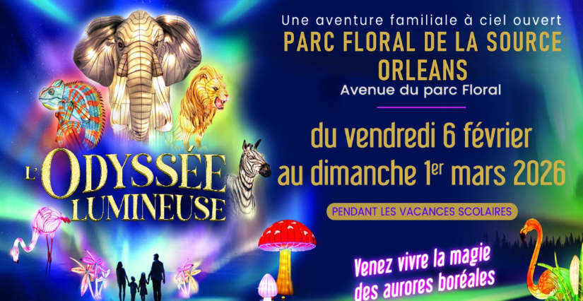 L’Odyssée Lumineuse, grande exposition de sculptures lumineuses au Parc Floral de la Source (Orléans)