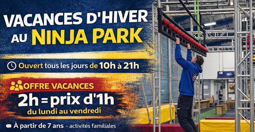 Vacances d'hiver au Ninja Park - parcours Ninja enfants & adultes (Saint-Jean-de-Braye)