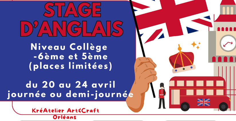 Stage d’anglais niveau collège chez KréAtelier Art & Craft Studio à Orléans