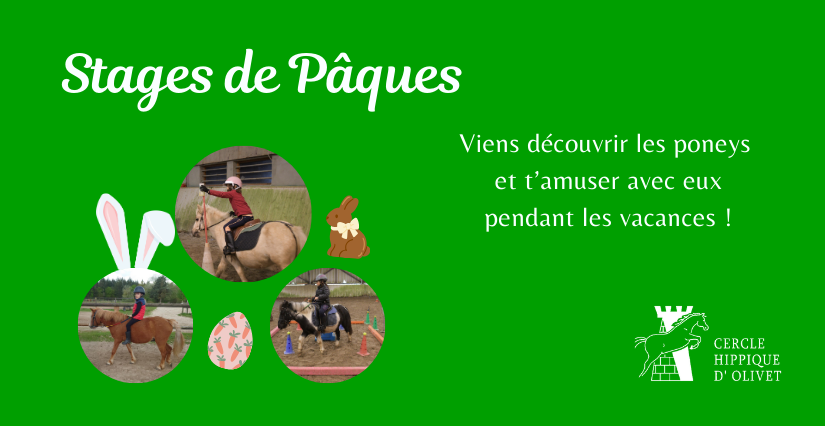 Stage d'équitation / poney des vacances de printemps pour enfants - Cercle Hippique d'Olivet