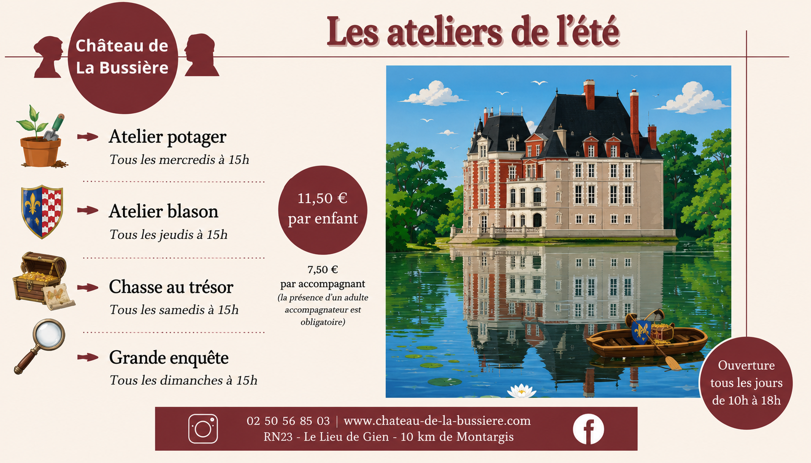 Les ateliers enfants de l'été au château de la Bussière