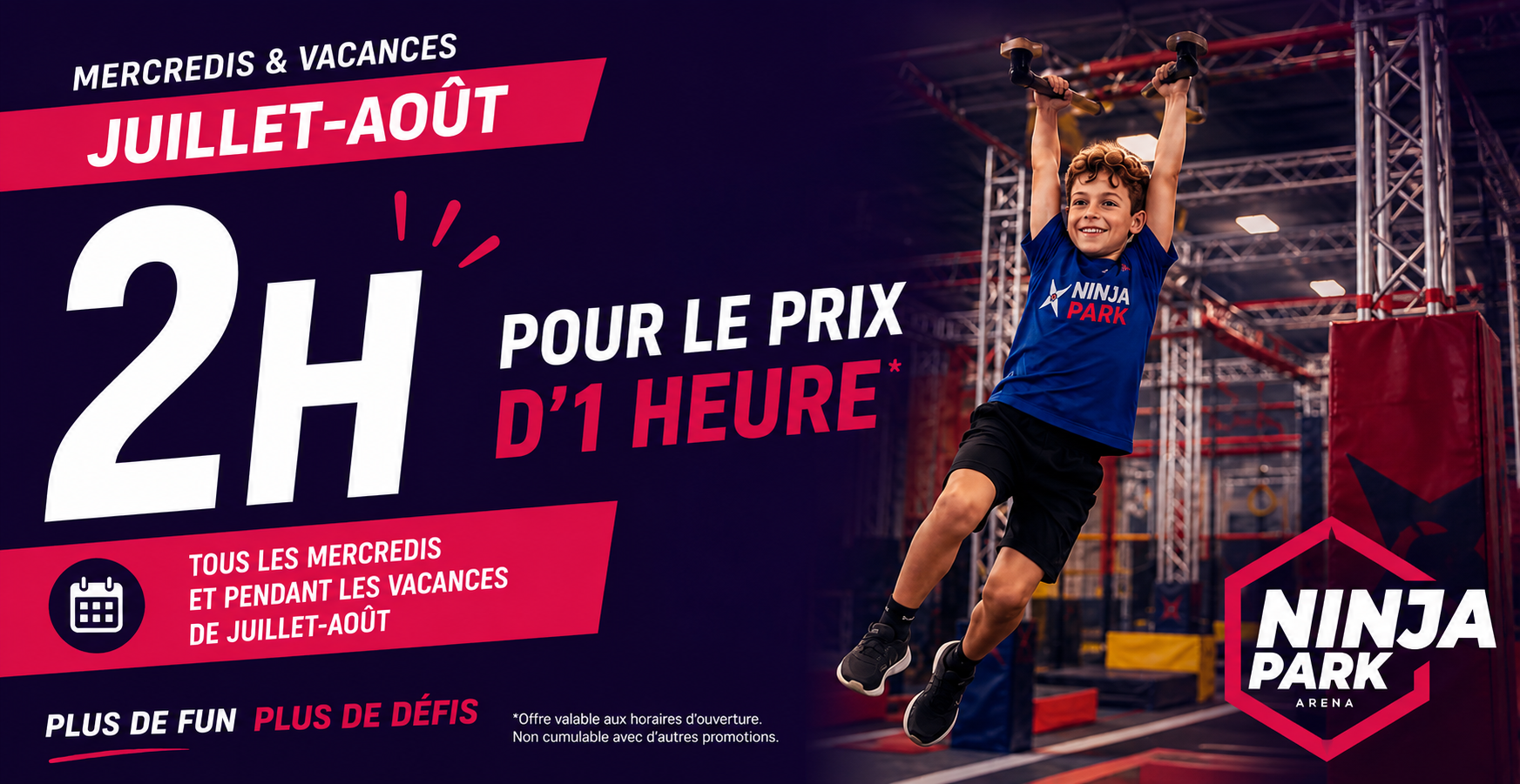 Offre été : 2 heures de Ninja Park pour le prix d'1 à Saint-Jean-de-Braye