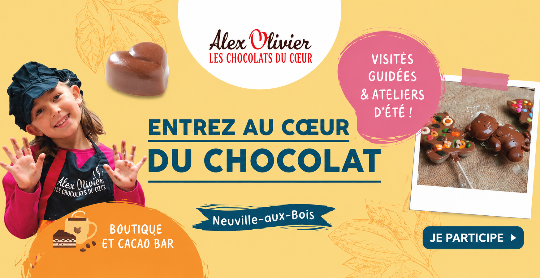 Vacances d'été à la chocolaterie Alex Olivier : visites et ateliers