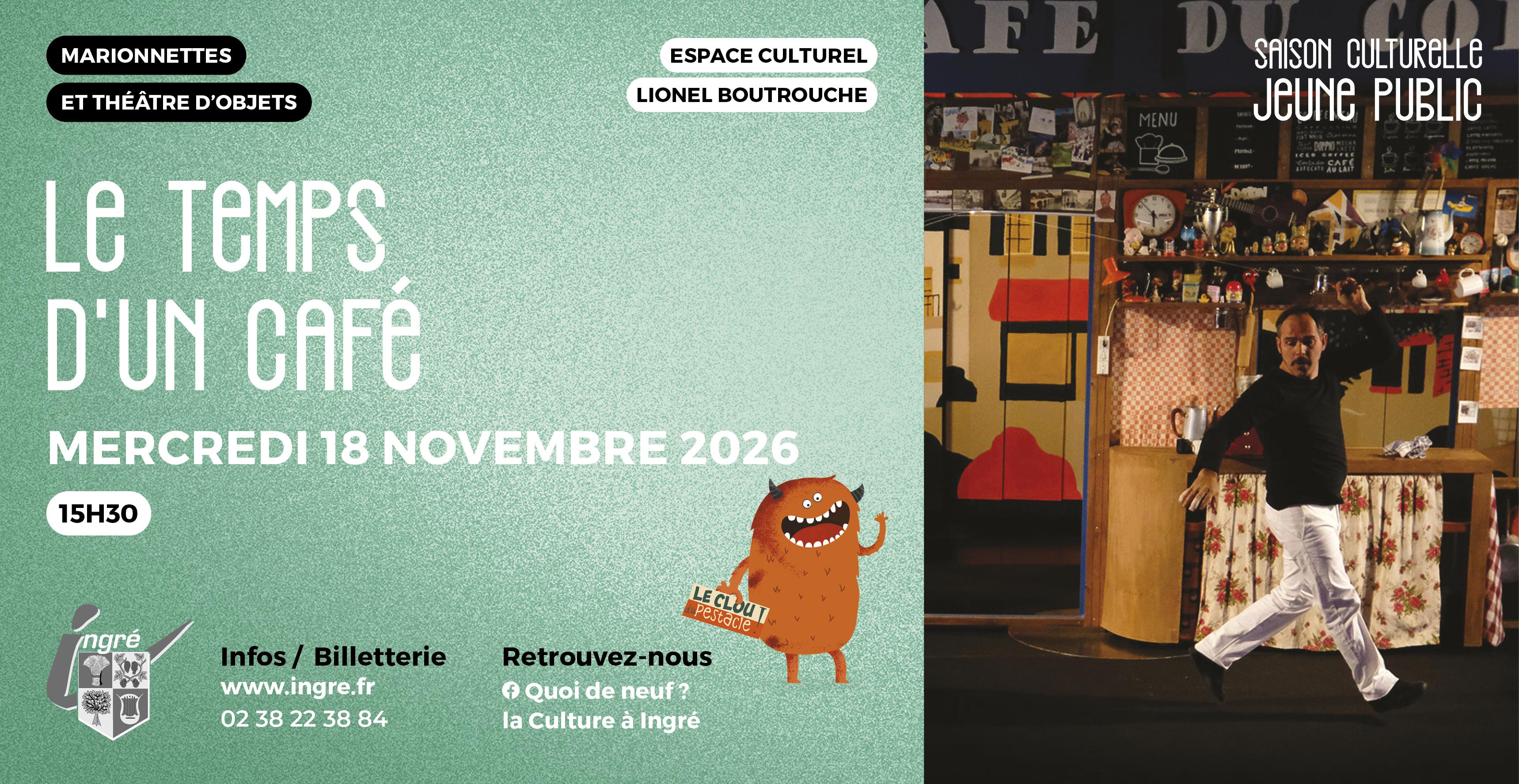 "Le Temps d'un café", spectacle de marionnettes et théâtre d'objets jeune public à Ingré