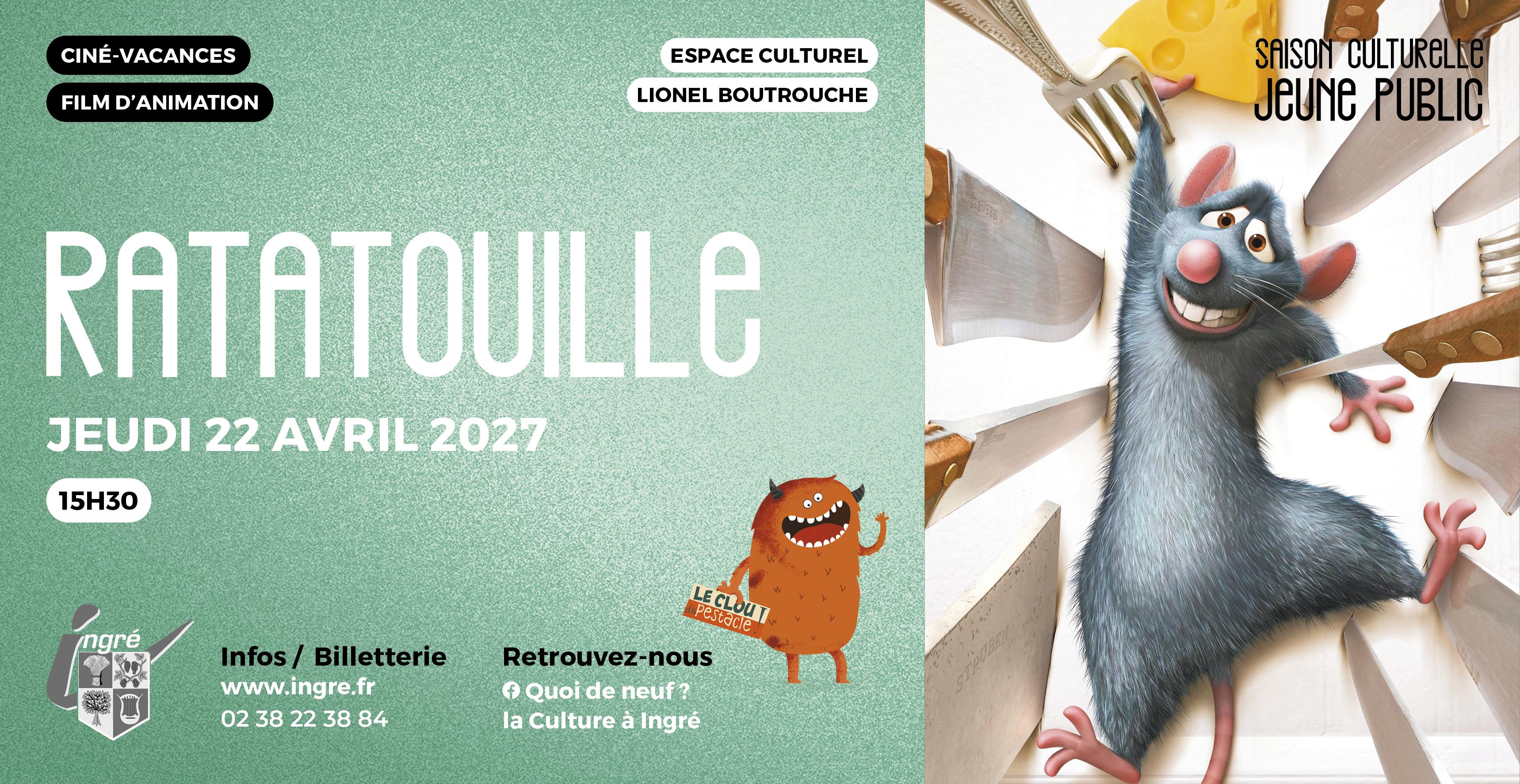 "Ratatouille" - Ciné-Vacances / Film d'animation jeune public à Ingré