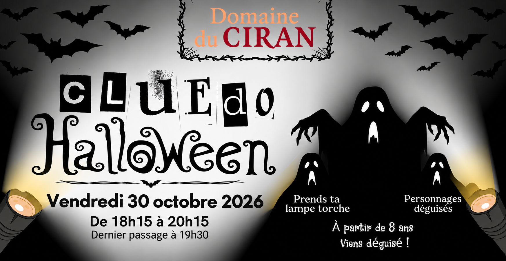 Cluedo d’Halloween au Domaine du Ciran : une enquête dès 8 ans à Ménestreau-en-Villette