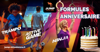 Un Anniversaire trampoline, jeux interactifs et espace Ninja à Jump Virtual Arena à Orléans